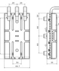Adaptor 160A, CrossBoard, trifazat, 90x160mm, pentru MC1