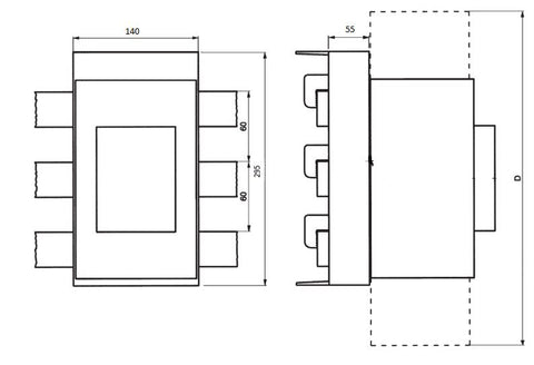 Adaptor bare colectoare 400A 60mm pt.3VL4