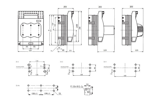 Separator măr. 2, 400A, M10, cu suprav. electromecanică