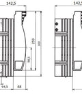 Separator mărime 3, 630 A, 3 poli, M12, pt. contrapanou