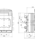 Suport portfuzibili cu montaj pe bară 110-200A (41 x 146)