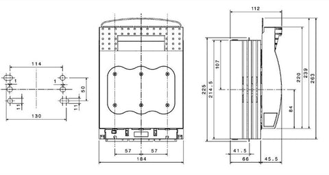Suport portfuzibili cilindrici, 3 poli, terminal 150mm²