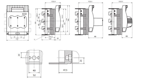 Separator pt.sigurante NH3 630A pe sistem bare 60mm