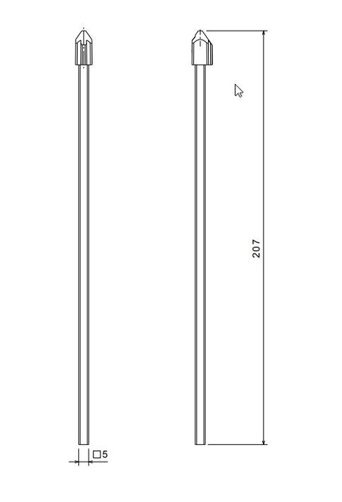 CAPUS Panel - Extension shaft, length 200 mm