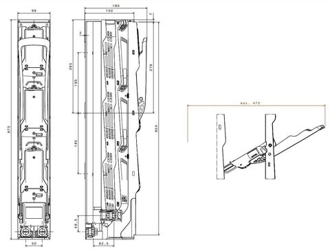 Separator măr. 2/ cu şurub M12, 400 A, cu monitorizare
