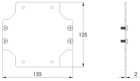 Placă de montaj pentru WKA1515, Î=150 L=150mm