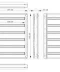Cadru modular 6 rânduri x 27 mod., pe balamale, cu şine DIN