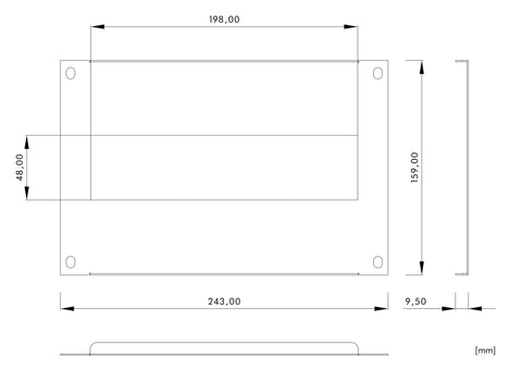 Plastron decupat WSA pentru WSAIE4030F, I=160, L=300mm