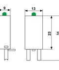 Modul LED verde 110-240V c.a. pentru soclu S-Relay