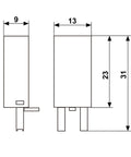 Modul protecție cu diodă 6-250Vc.c. pentru soclu S-Relay