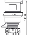 Fişă CEE, 5 poli 16A 400V IP44, Quick connection