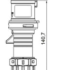 Fişă CEE, 5 poli 32A 400V IP44