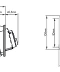 Priză CEE montaj pe panou, 5 poli, 32A 400V IP44, unghi 15°