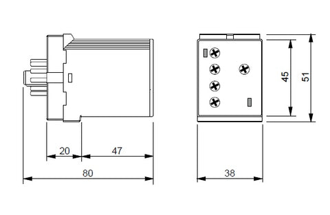 Releu temporizare asimetric 12-240V 2C 8A