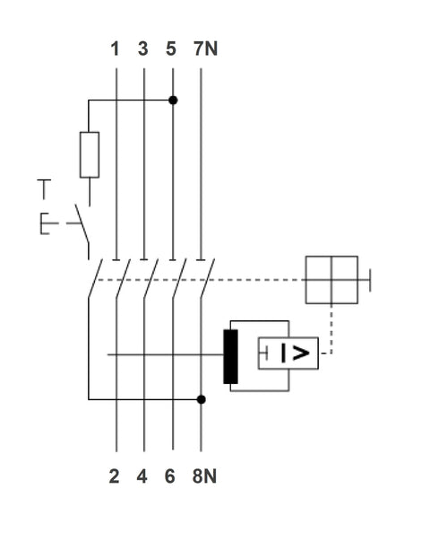 Întreruptor diferential 125A, 4-poli, 100mA, tip AC