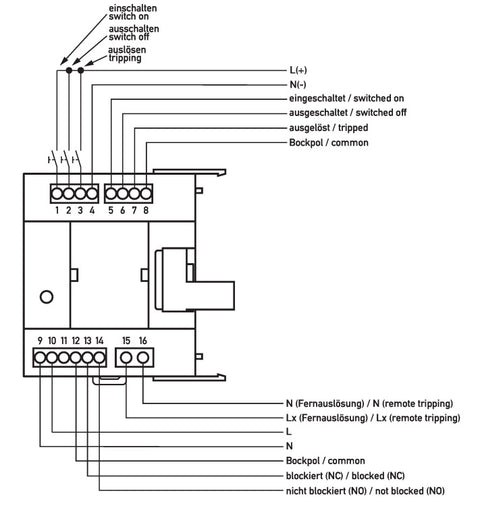 Remote and reactivation unit for RCCB, BD series, up to 63A