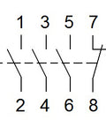 Comutator de comandă modular, 0-1, 3ND + 1NÎ, 16A