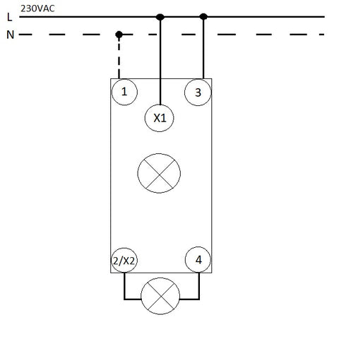 Buton modular (cu revenire) 1ND+1NI, cu LED, 16A, 230VAC/DC