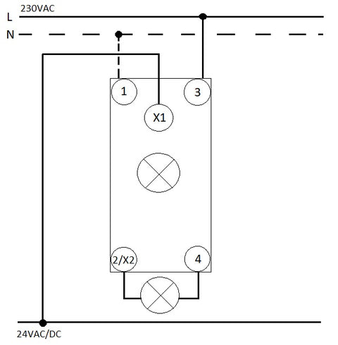 Buton modular (cu revenire) 1ND+1NI, cu LED, 16A, 24VAC/DC