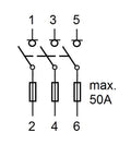 Soclu pentru portfuzibile D02, seria ARROW S, 3-poli, 50A