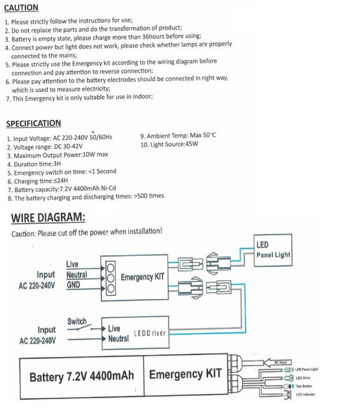 LED Emergency Kit pt V-TAC Panel 29W - 45W
