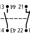 Contact auxiliar cont. LT măr 2-4,1ND+1NÎ, lateral poziţia 1