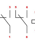 Releu broşabil, 8 pini, 2 CC, 12V c.c., 10A