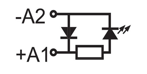 Modul cu LED roşu+diodă prot., 6-24VDC, pt. soclu YRS78704