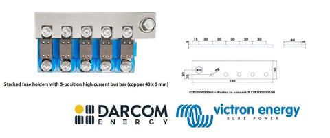 Victrom Energy Busbar to connect 5 CIP100200100 (500 A)