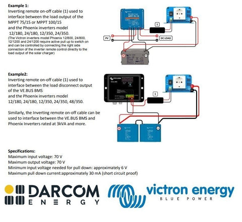 Victron Energy cablu de comutare invertor - controler solar Victron Energy Inverting remote on-off cable